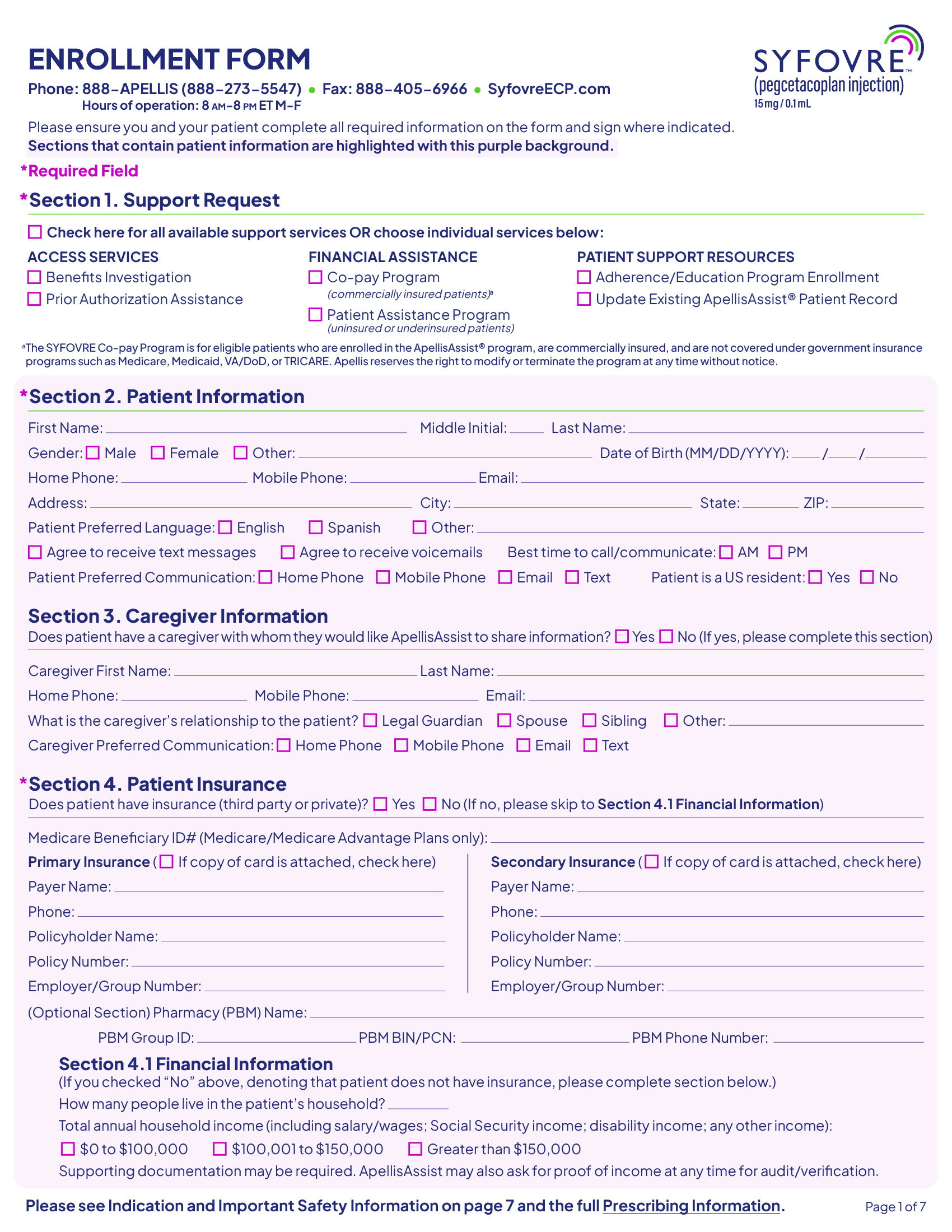 SYFOVRE® (pegcetacoplan injection) Enrollment Form Guide thumbnail