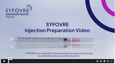Video thumbnail Video thumbnail: Preparing SYFOVRE for Administration — injection preparation guidance
